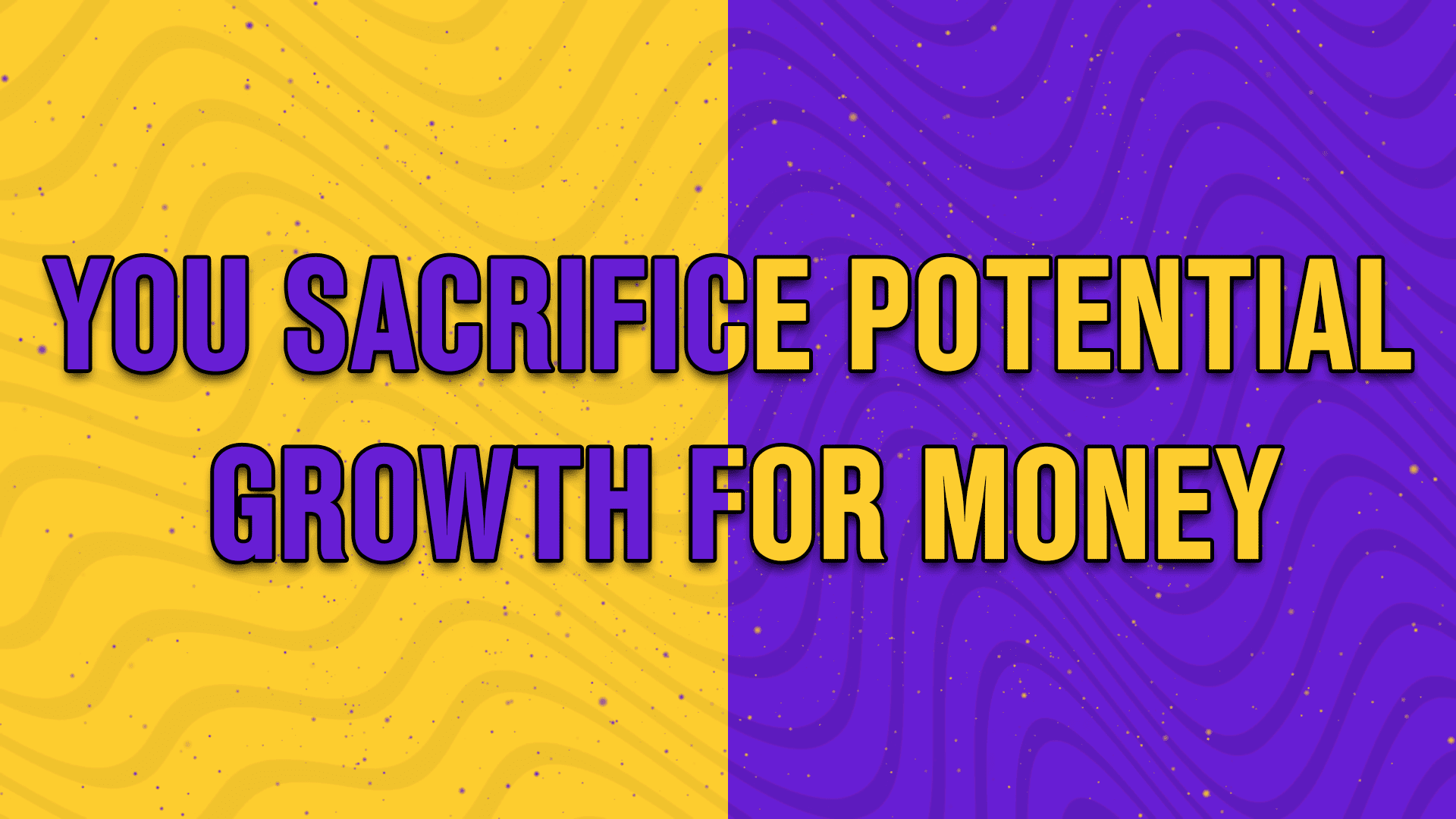 You sacrifice potential growth for money - StreamBee